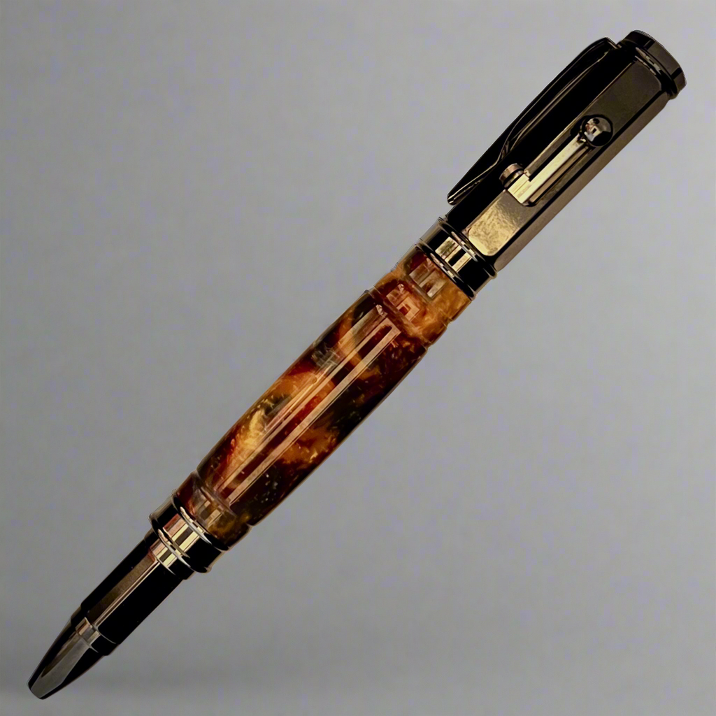 Copper Swirl Acrylic Bolt Action Ballpoint