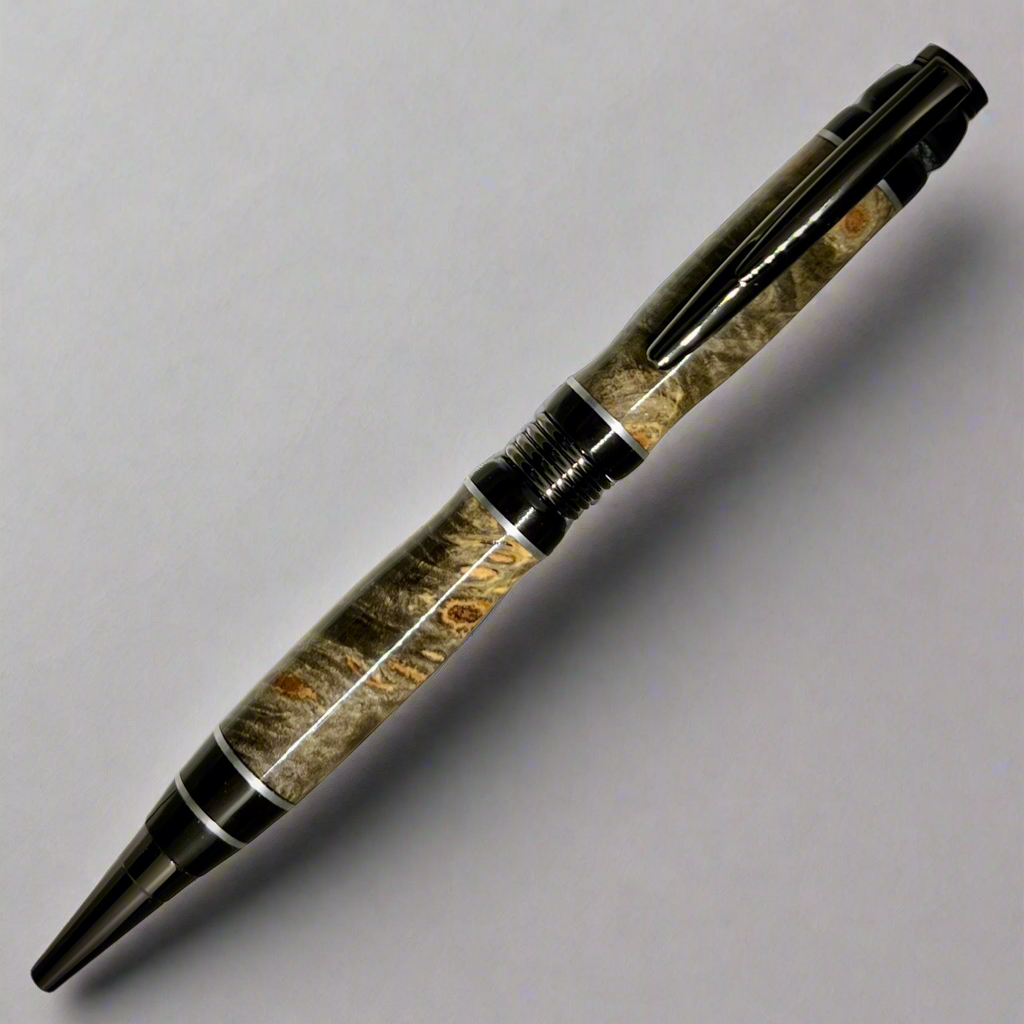 Buckeye Burl and Ebony Ballpoint Pen